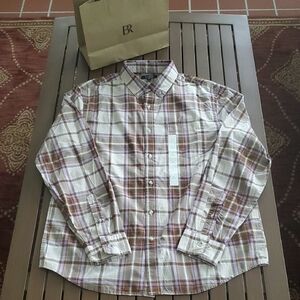 Banana Republic Brown and Cream Casual Button Down Shirt